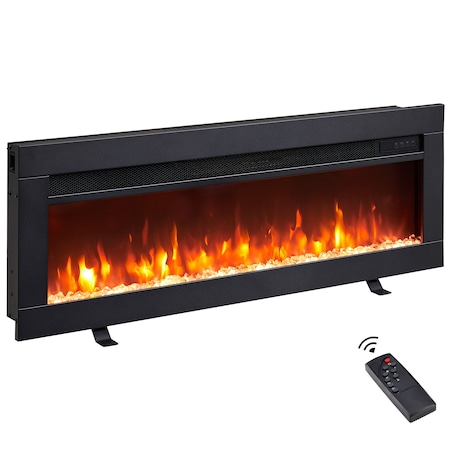 Edendirect 36'' Freestanding and Wall Mounted Electric Fireplace, 9 Kinds of Flame Color, Black EF456B